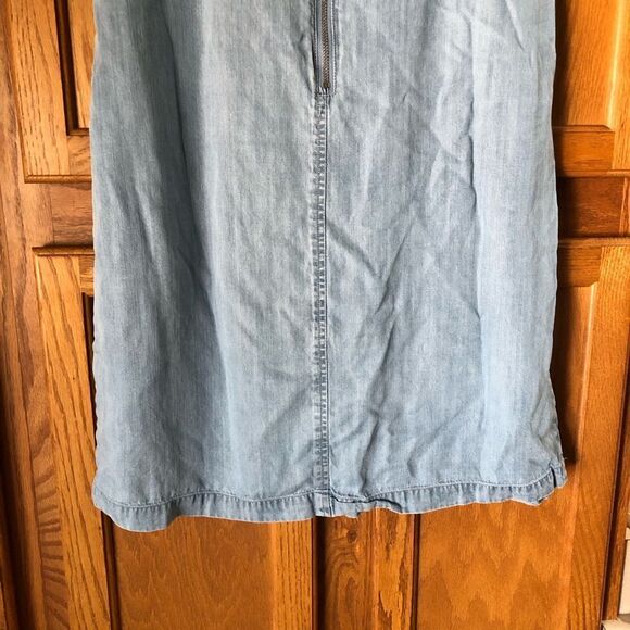 Neiman Marcus Native Embroidered Chambray Sleeveless Mini Dress - 4 - Picture 9 of 12
